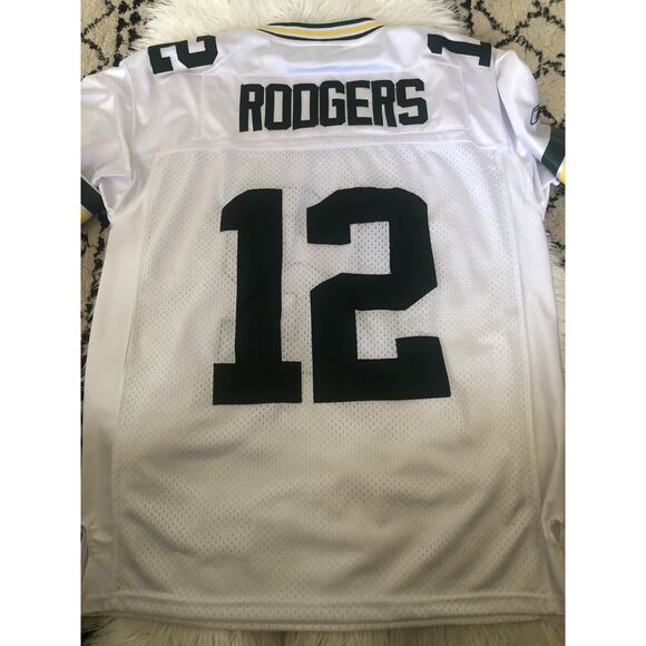 AARON RODGERS Jersey Green Bay Packers Football REEBOK NFL Equipment Size 48. E - Picture 8 of 9